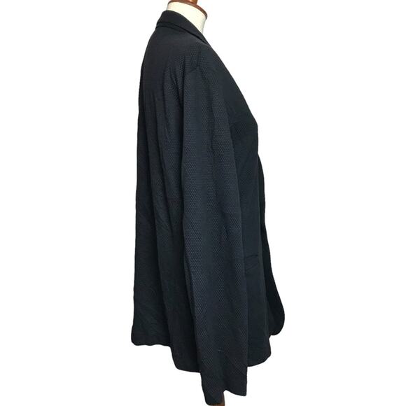 Emporio Armani Black Swiss Dot Textured Lightweight Swacket Sweater Blazer 56 - Picture 5 of 14